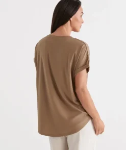 Australia Cotton Extended Roll Cuff Tee<Sussan Hot