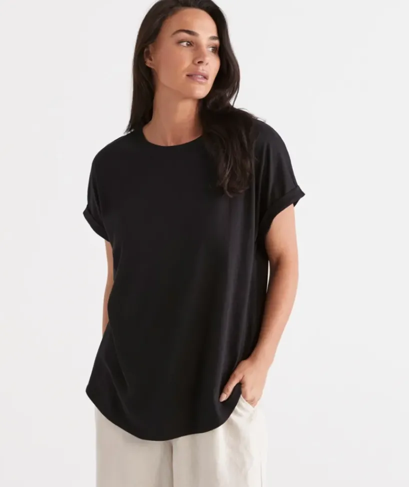 Australia Cotton Extended Roll Cuff Tee<Sussan Sale