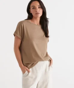 Australia Cotton Extended Roll Cuff Tee<Sussan Sale