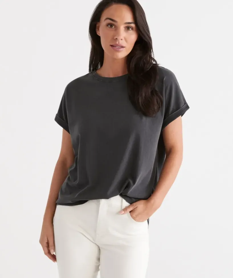Australia Cotton Extended Roll Cuff Tee<Sussan Best