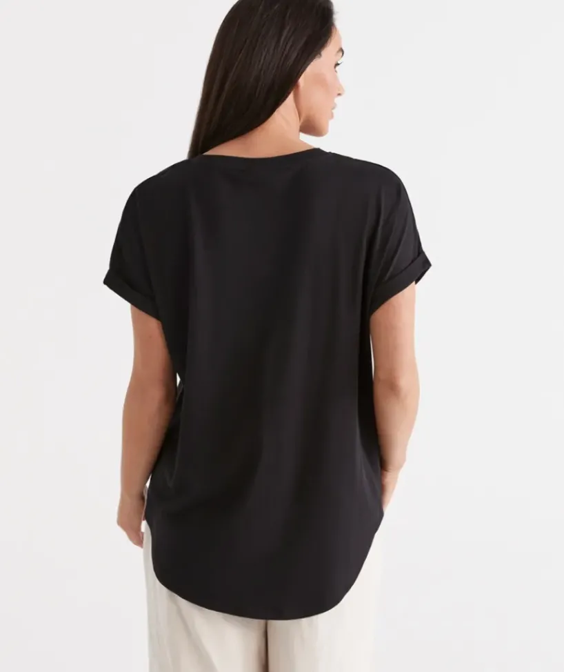 Australia Cotton Extended Roll Cuff Tee<Sussan Clearance