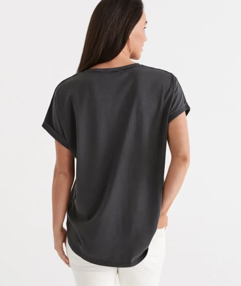 Australia Cotton Extended Roll Cuff Tee<Sussan Clearance