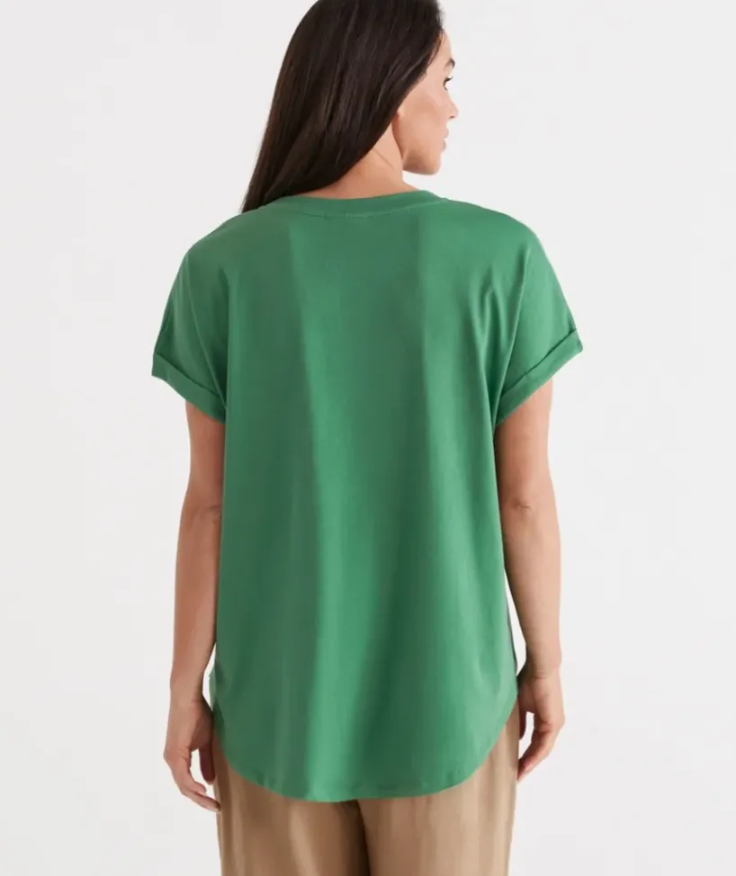 Australia Cotton Extended Roll Cuff Tee<Sussan Clearance