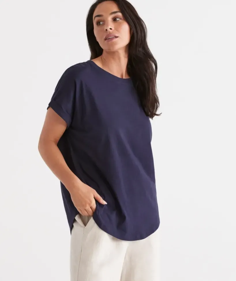 Australia Cotton Extended Roll Cuff Tee<Sussan Clearance