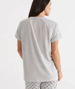 Australian Cotton Contrast Pyjama Top<Sussan Best