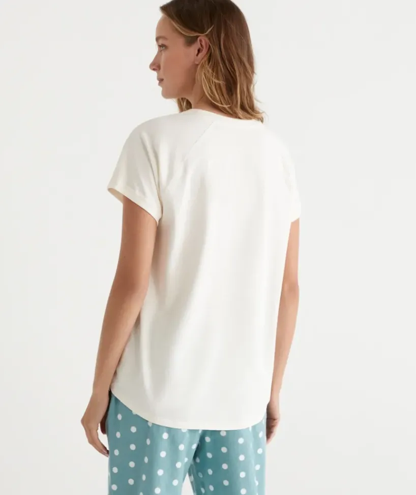 Australian Cotton Contrast Trim Pyjama Top<Sussan New