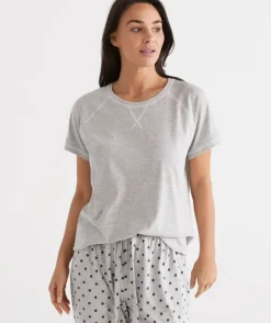 Australian Cotton Contrast Pyjama Top<Sussan