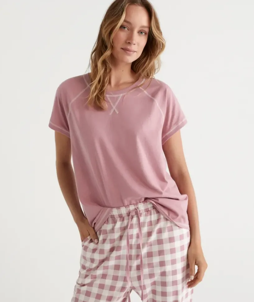 Australian Cotton Contrast Trim Pyjama Top<Sussan Best