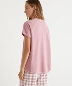 Australian Cotton Contrast Trim Pyjama Top<Sussan Online