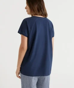Australian Cotton Contrast Trim Pyjama Top<Sussan Hot
