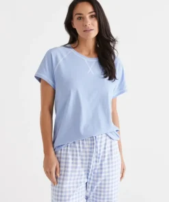 Australian Cotton Contrast Pyjama Top<Sussan New