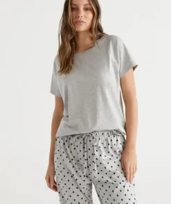 Australian Cotton Contrast Trim Pyjama Top<Sussan