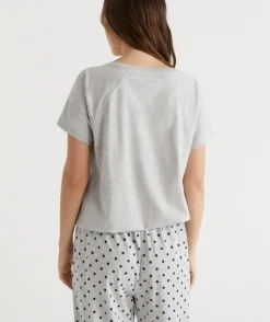 Australian Cotton Contrast Trim Pyjama Top<Sussan
