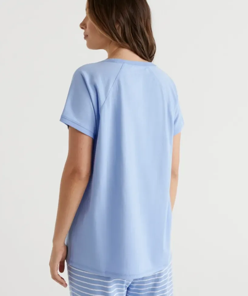 Australian Cotton Contrast Trim Pyjama Top<Sussan