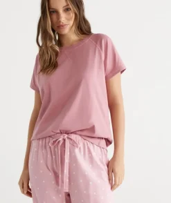 Australian Cotton Contrast Trim Pyjama Top<Sussan