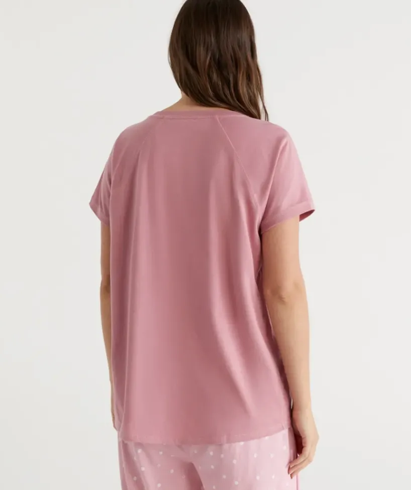 Australian Cotton Contrast Trim Pyjama Top<Sussan