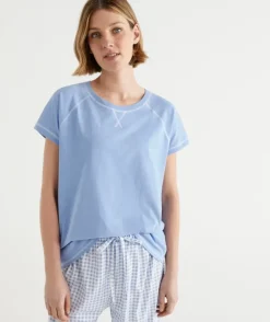 Australian Cotton Contrast Trim Pyjama Top<Sussan