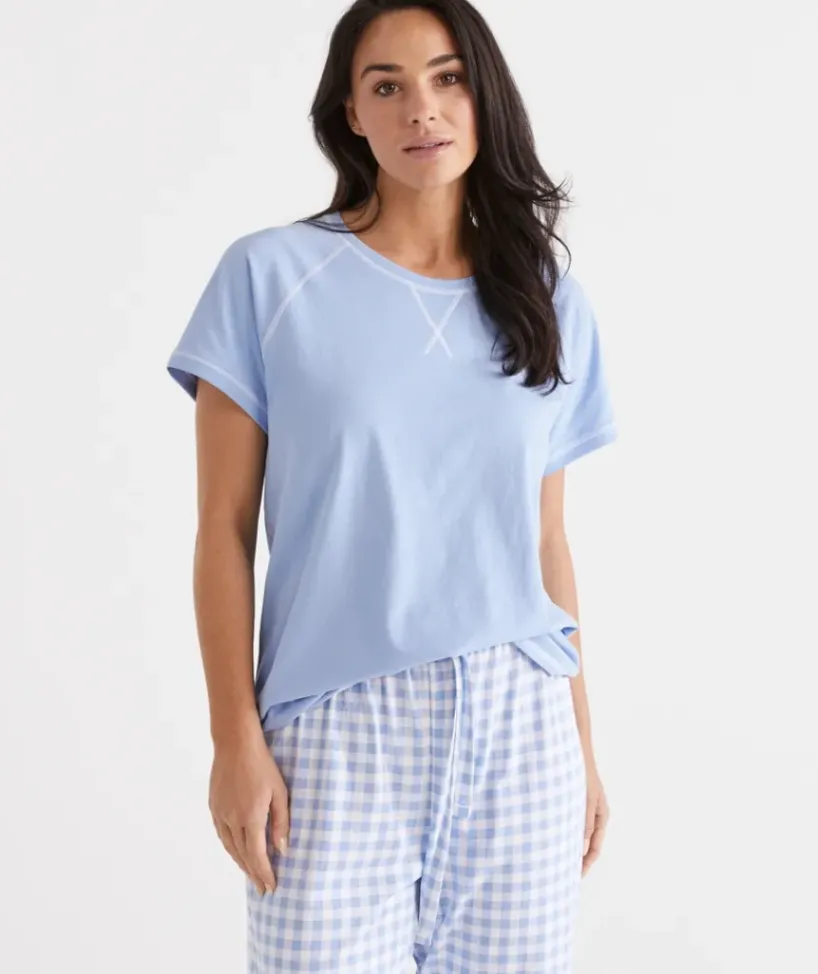 Australian Cotton Contrast Pyjama Top<Sussan New