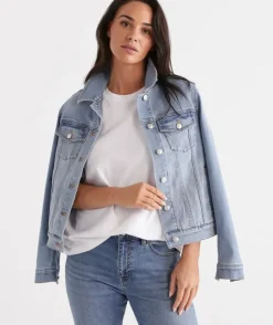 Australian Cotton Denim Jacket<Sussan Hot