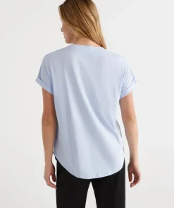 Australian Cotton Extended Roll Cuff Tee<Sussan Clearance