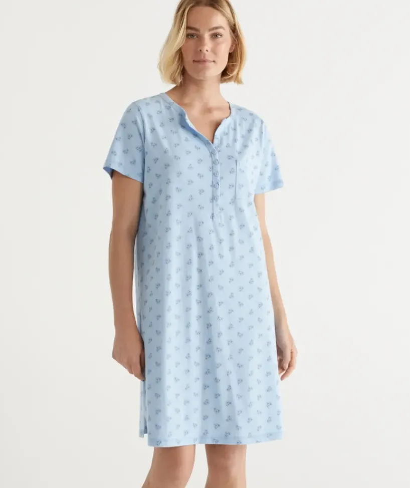 Australian Cotton Floral Henley Nightie<Sussan Sale