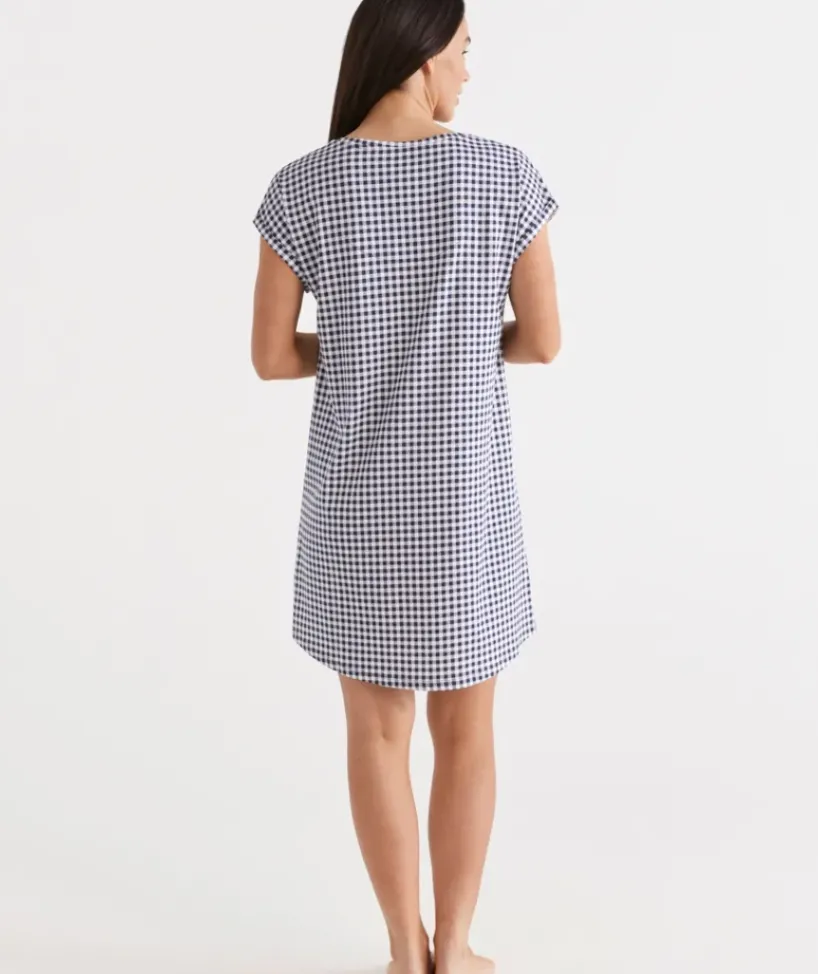 Australian Cotton Gingham V-Neck Nightie<Sussan New