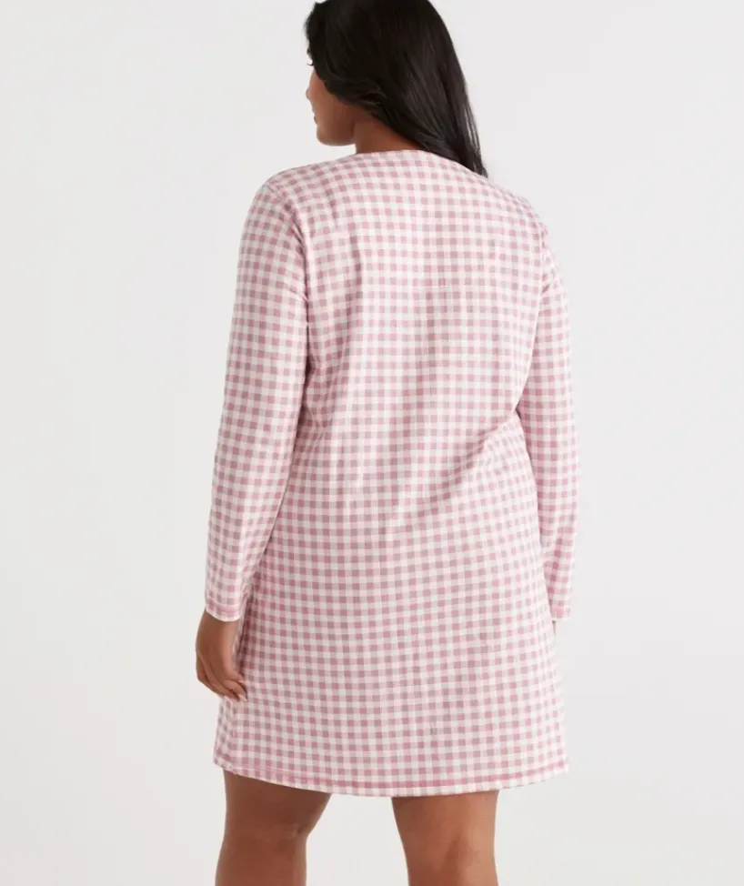 Australian Cotton Gingham Long Sleeve Night<Sussan Online