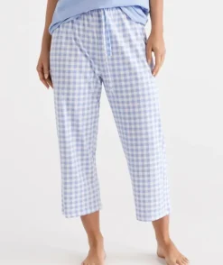 Australian Cotton Gingham ¾ Pyjama Pant<Sussan Outlet