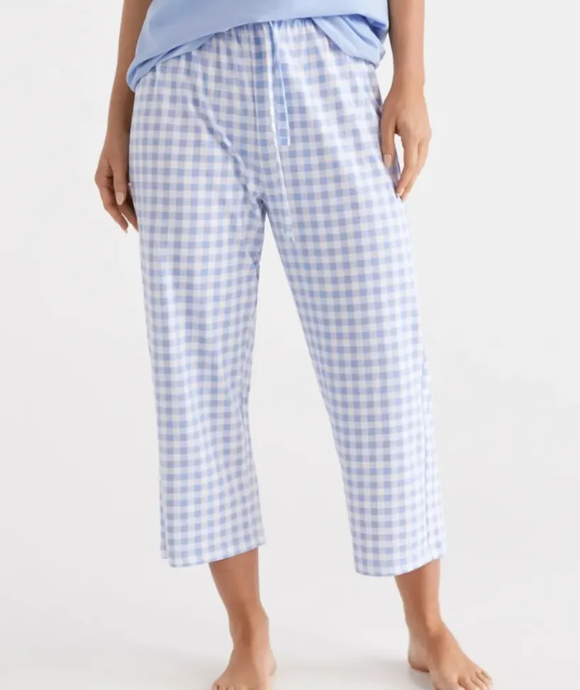 Australian Cotton Gingham ¾ Pyjama Pant<Sussan Outlet
