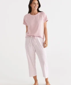 Australian Cotton Gingham ¾ Pyjama Pant<Sussan Outlet
