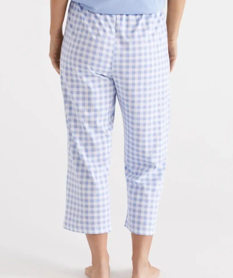 Australian Cotton Gingham ¾ Pyjama Pant<Sussan Hot