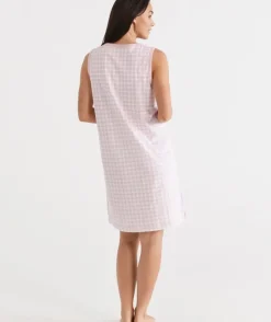 Australian Cotton Gingham Sleeveless Nightie<Sussan Outlet