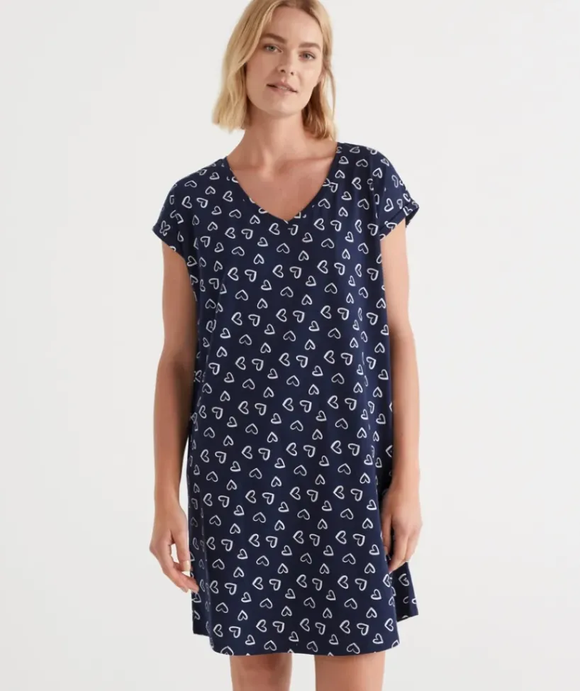 Australian Cotton Heart V Neck Nightie<Sussan Clearance