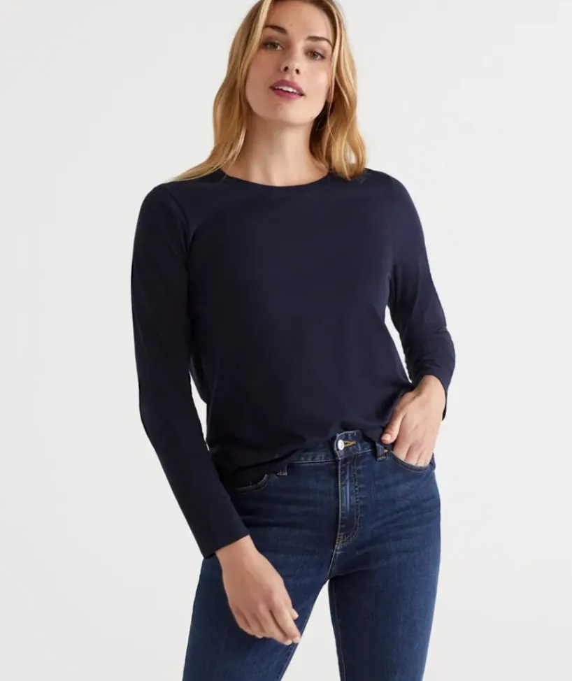 Australian Cotton Long Sleeve Tee<Sussan Hot