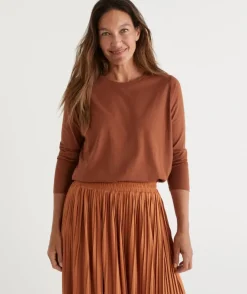 Australian Cotton Long Sleeve Tee<Sussan