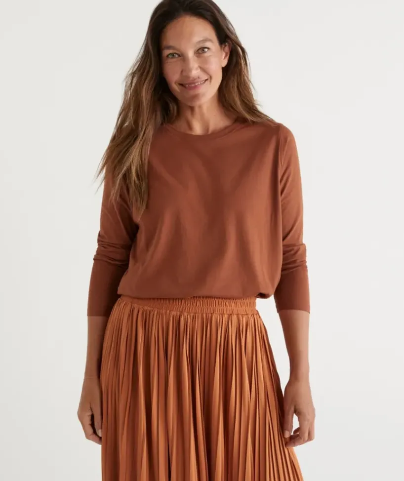 Australian Cotton Long Sleeve Tee<Sussan