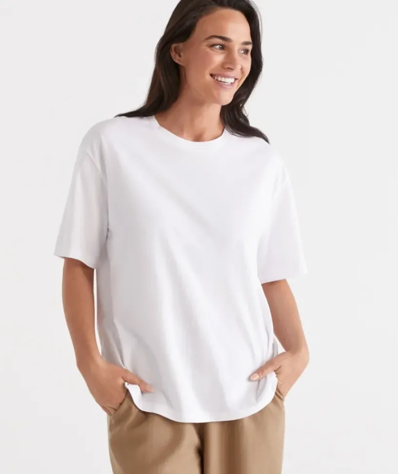 Australian Cotton Relaxed Tee<Sussan