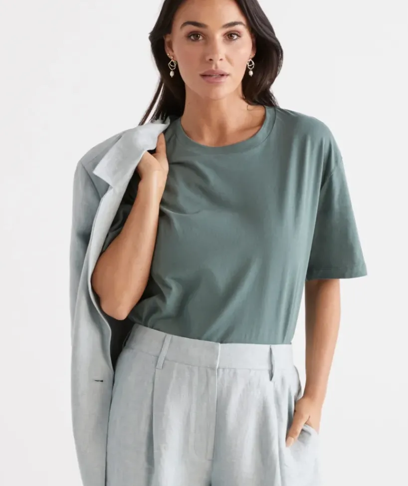 Australian Cotton Relaxed Tee<Sussan