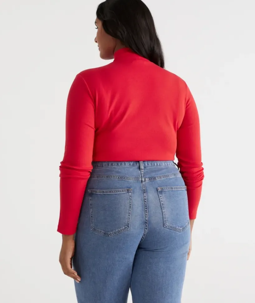 Australian Cotton Rib Mock Top<Sussan New