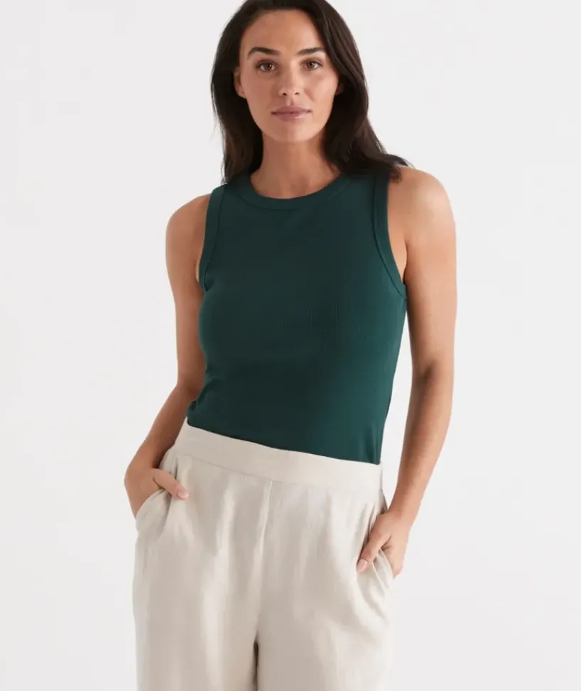 Australian Cotton Rib Racer Tank<Sussan Discount