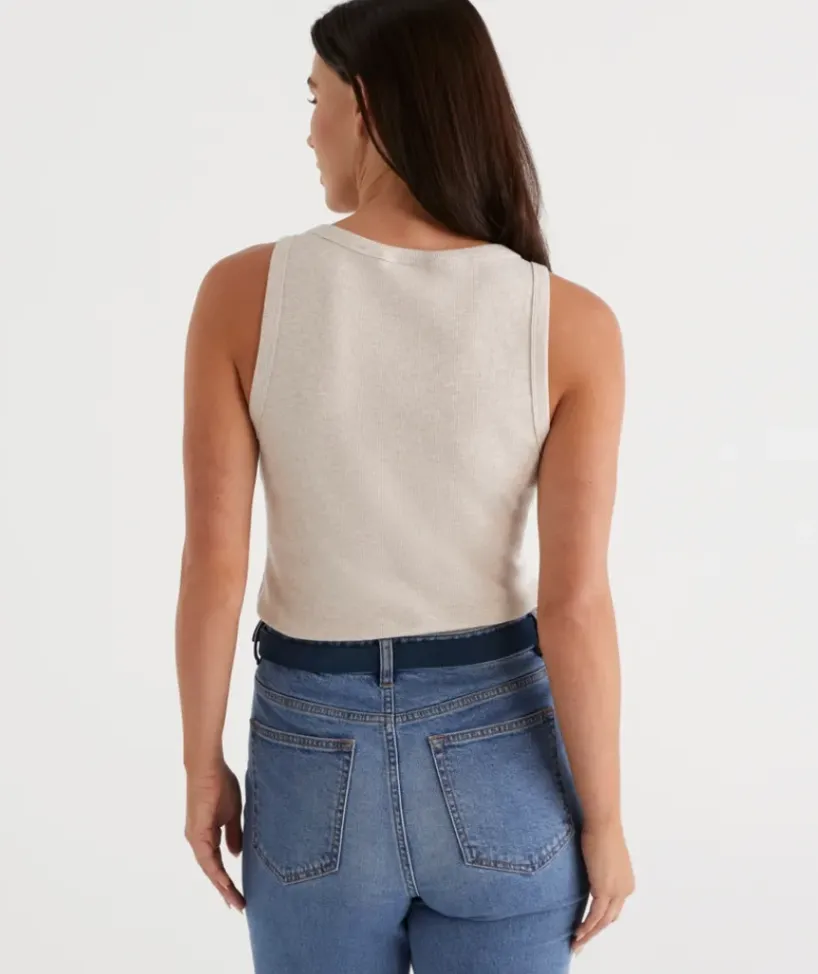 Australian Cotton Scoop Rib Tank<Sussan