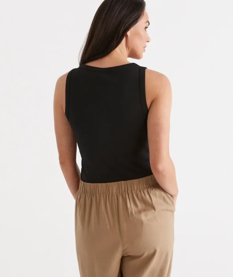 Australian Cotton Scoop Rib Tank<Sussan
