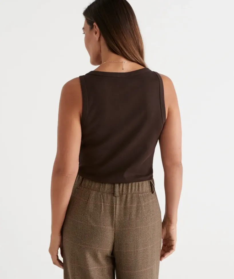 Australian Cotton Scoop Rib Tank<Sussan