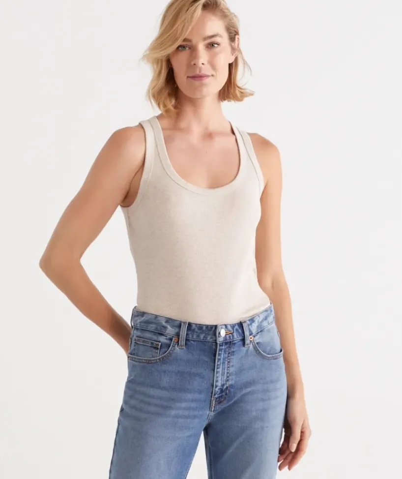 Australian Cotton Scoop Rib Tank<Sussan