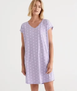 Australian Cotton Spot V Neck Nightie<Sussan New