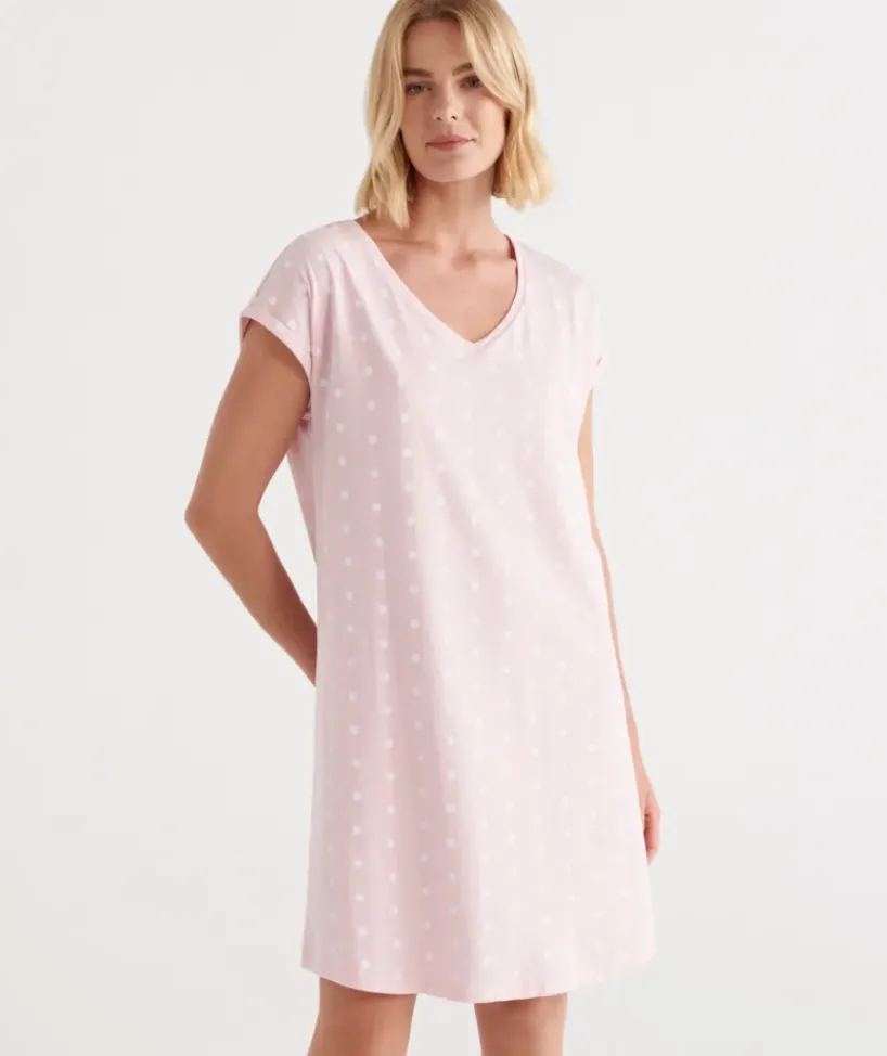 Australian Cotton Spot V Neck Nightie<Sussan New