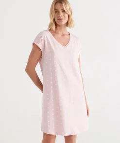 Australian Cotton Spot V Neck Nightie<Sussan Outlet