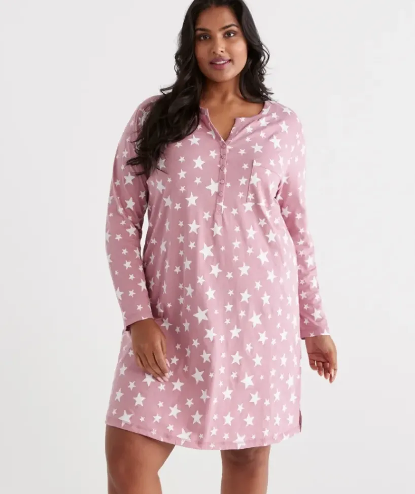 Australian Cotton Star Long Sleeve Night<Sussan Online