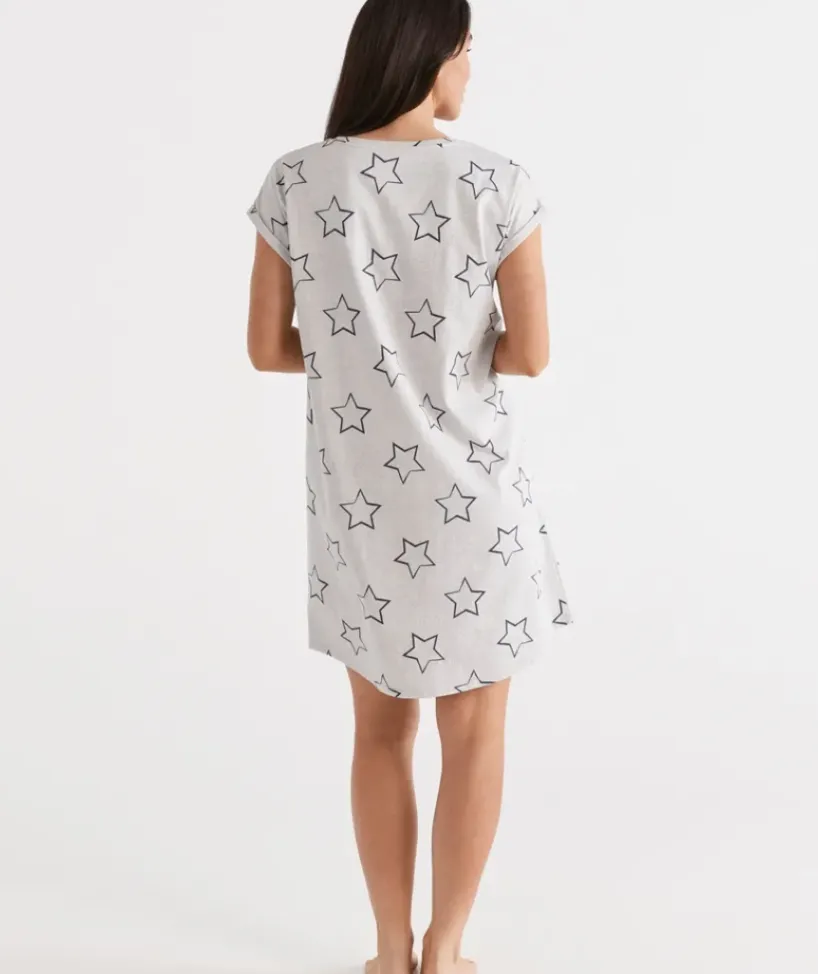 Australian Cotton Star V-Neck Nightie<Sussan Sale