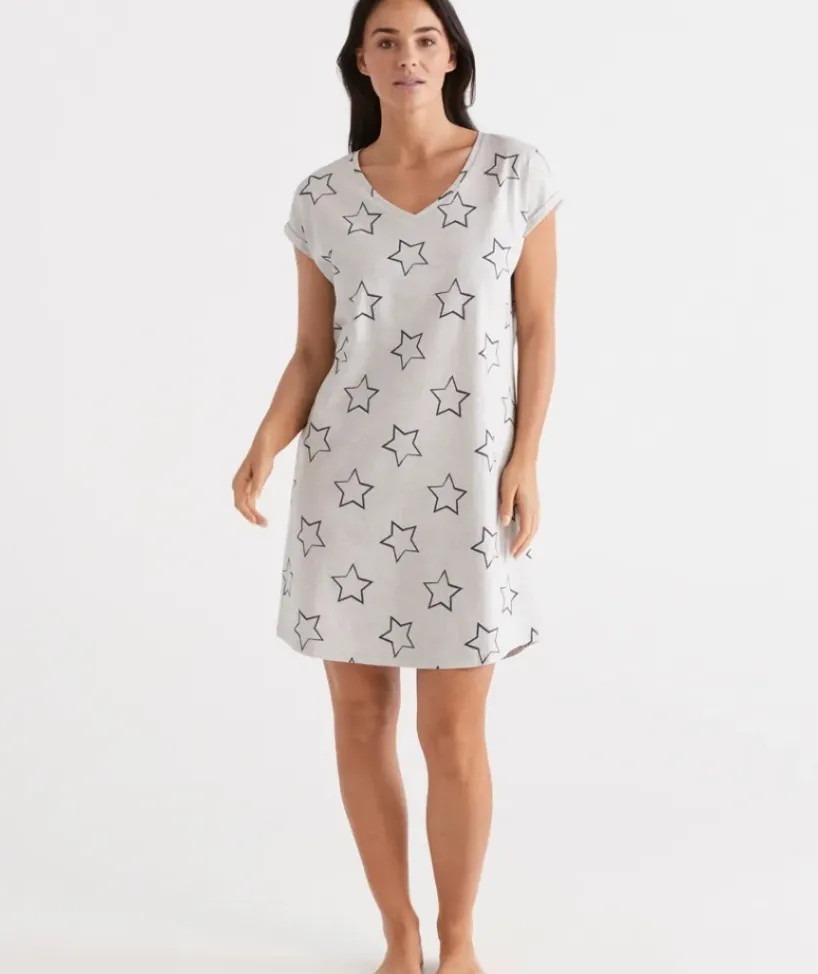 Australian Cotton Star V-Neck Nightie<Sussan Best
